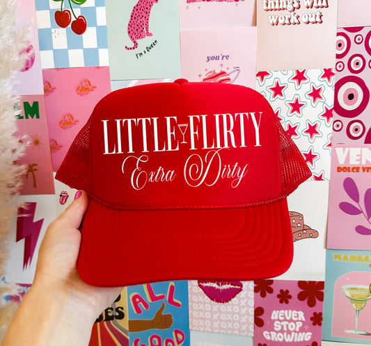 Little Flirty Extra Dirty Otto Trucker Hat / Valentines Trucker Hat/ Valentines Cap/ Multiple Colors