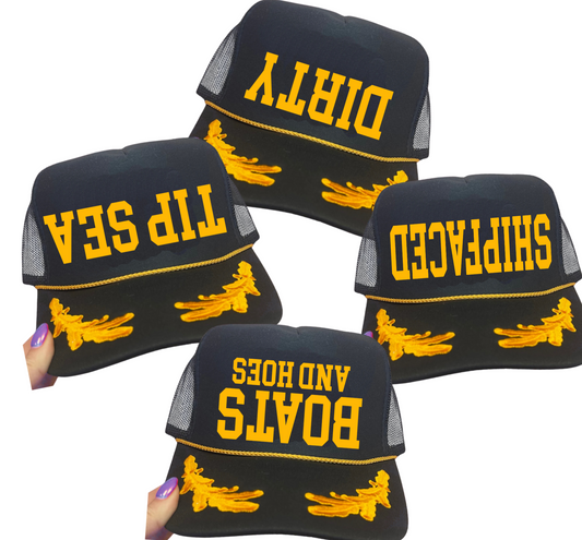 Upside Down Nautical Theme Group Trip Hats/ Boat Hats/ Cruise Hats/ Sailing Hats/ Funny Hats For Group Vacays