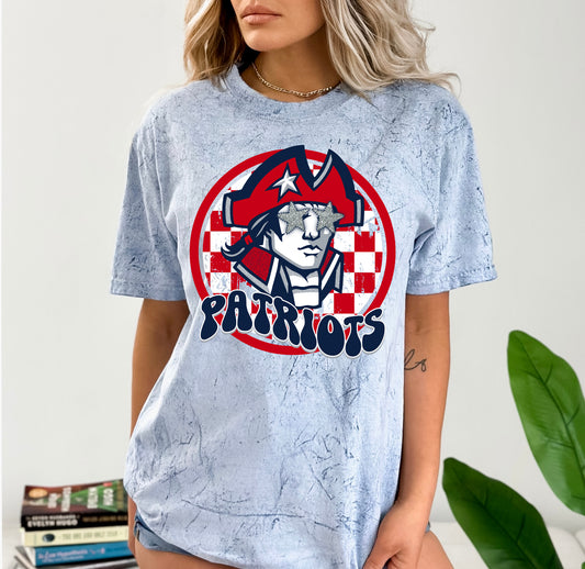 Patriots Comfort Colors Color Blast Distressed Tee- Sizes and Inventory Limited