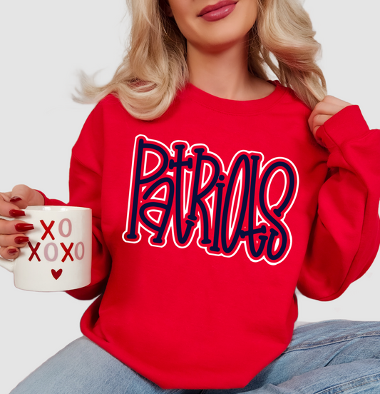 Patriots Sweatshirt Youth and Adult Sizes/ Lewisburg -Desoto County Schools/ Marshall Acadamey/ Pike Lib/ Patriots Sweatshirts