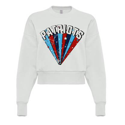 Cropped Patriots Starburst Sweatshirt (Longer Crop) / Lewisburg Patriots/ Multiple Colors