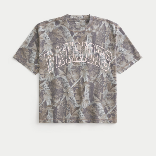 Camo Boxy Crop -Any Word - Type In Boxes with Saying/Team - VERY LIMITED TIME