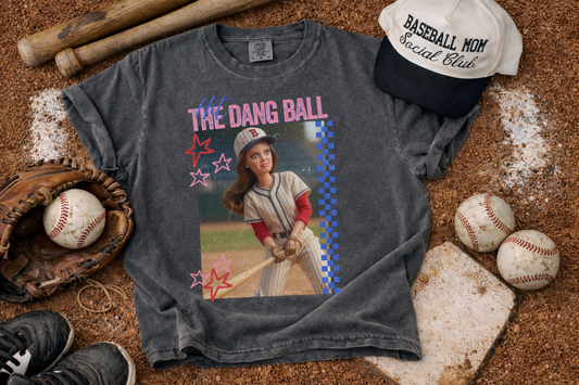 Comfort Colors Boxy Crop Hit The Dang Ball Baseball Mom Tee - Baseball Mom Shirt