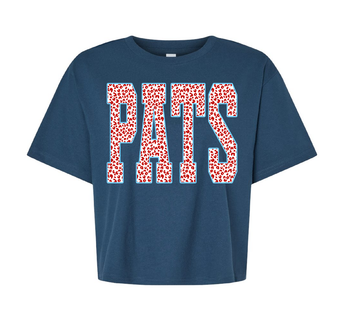 Pats Cropped Leopard Print Shirt /Boxy Crop/ Adult Sizes