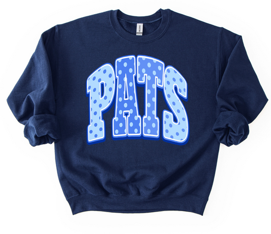 Gildan or Bella Canvas - Pats Polkadot Sweatshirt /Youth and Adult Sizes - Lewisburg/ Marshall Academy