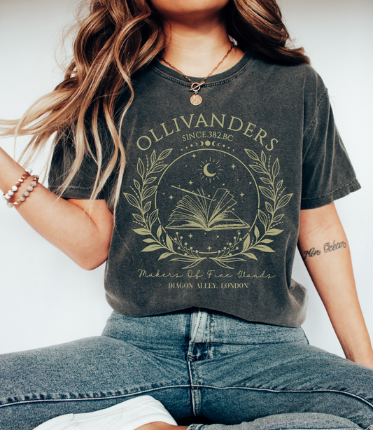Comfort Colors or Bella Canvas Ollivanders Wand Shop Tee/ Wizarding Shirt/ Youth and Adult Sizes