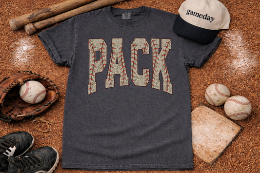 Cropped or Regular Length Comfort Colors Pack Camo Baseball Shirt / Youth and Adult Sizes/Pack Baseball Shirts