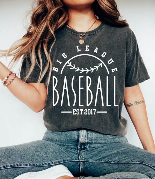 Comfort Colors or Bella Canvas Big League Baseball Tee/ Youth and Adult Tees