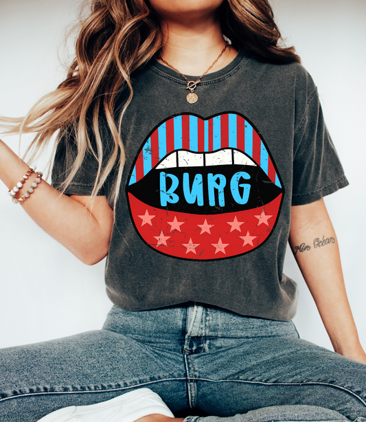 Comfort Colors - LMS Cheer Fundraiser - Burg Lips Tee