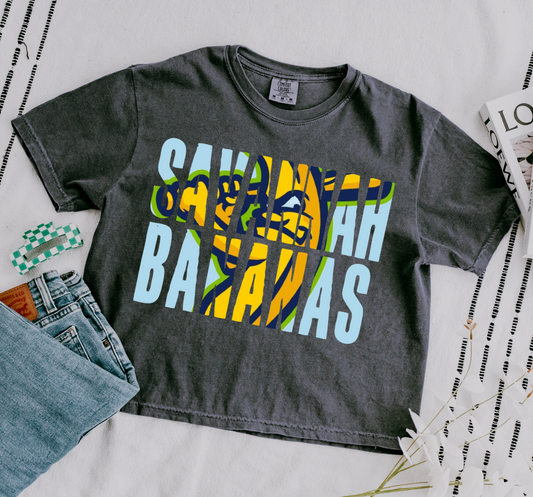 Boxy Comfort Colors CROP Banana Baseball Shirt/  Adult Sizes