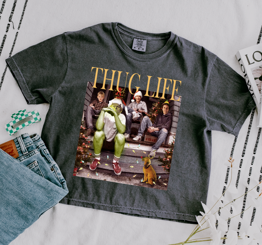 Cropped Comfort Colors Thug Life Christmas Popular Characters Tee/Christmas Movie Shirt Adult Shirts