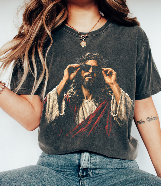 Comfort Colors or Bella Canvas Jesus Halftone Shirt/ Religious Tees - Youth and Adult Sizes