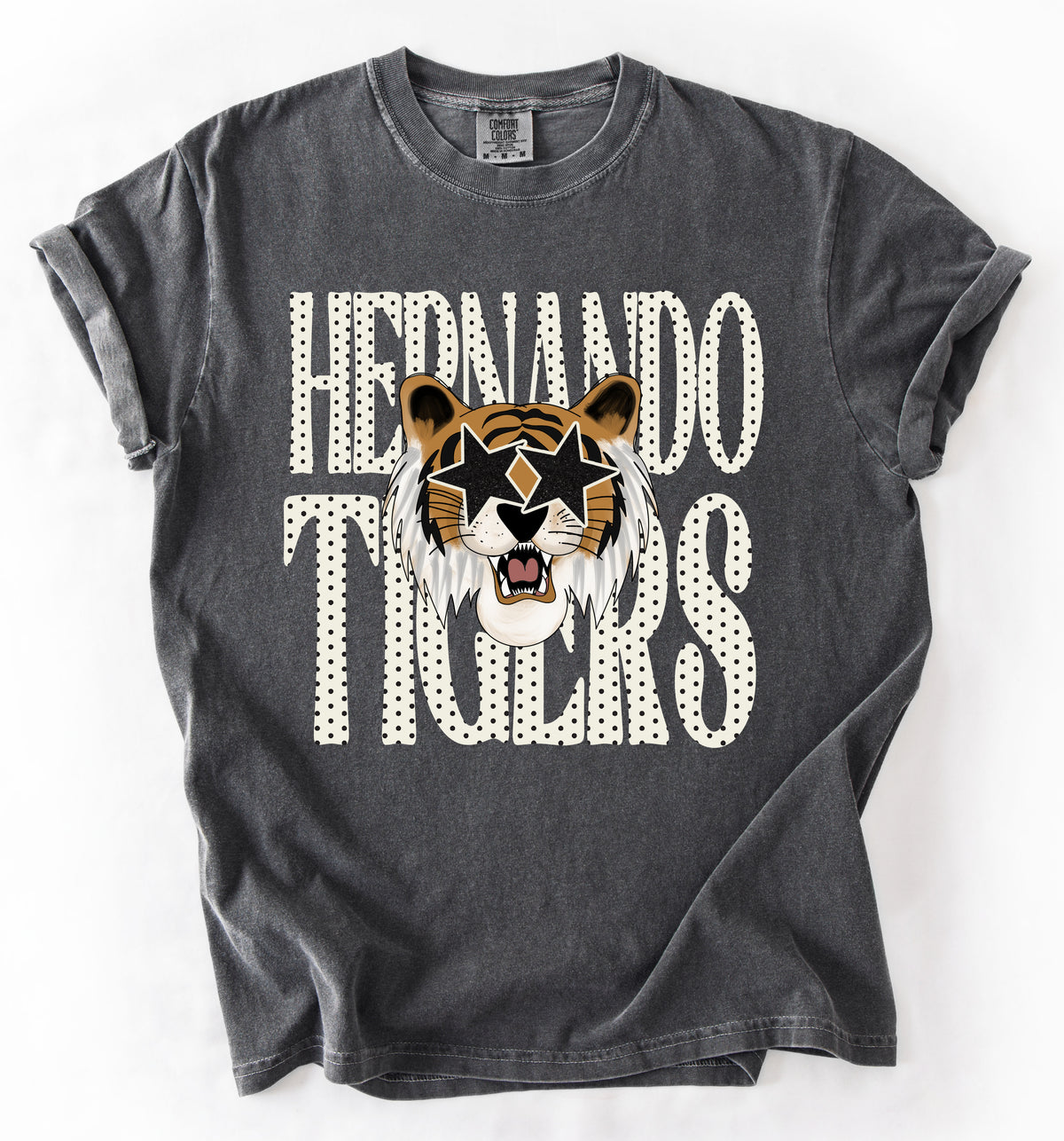 Comfort Colors Hernando Tigers Polkadot Tee/ Hernando Tigers Shirt/ Youth and Adult Sizes