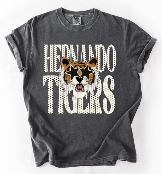 Comfort Colors Hernando Tigers Polkadot Tee/ Hernando Tigers Shirt/ Youth and Adult Sizes