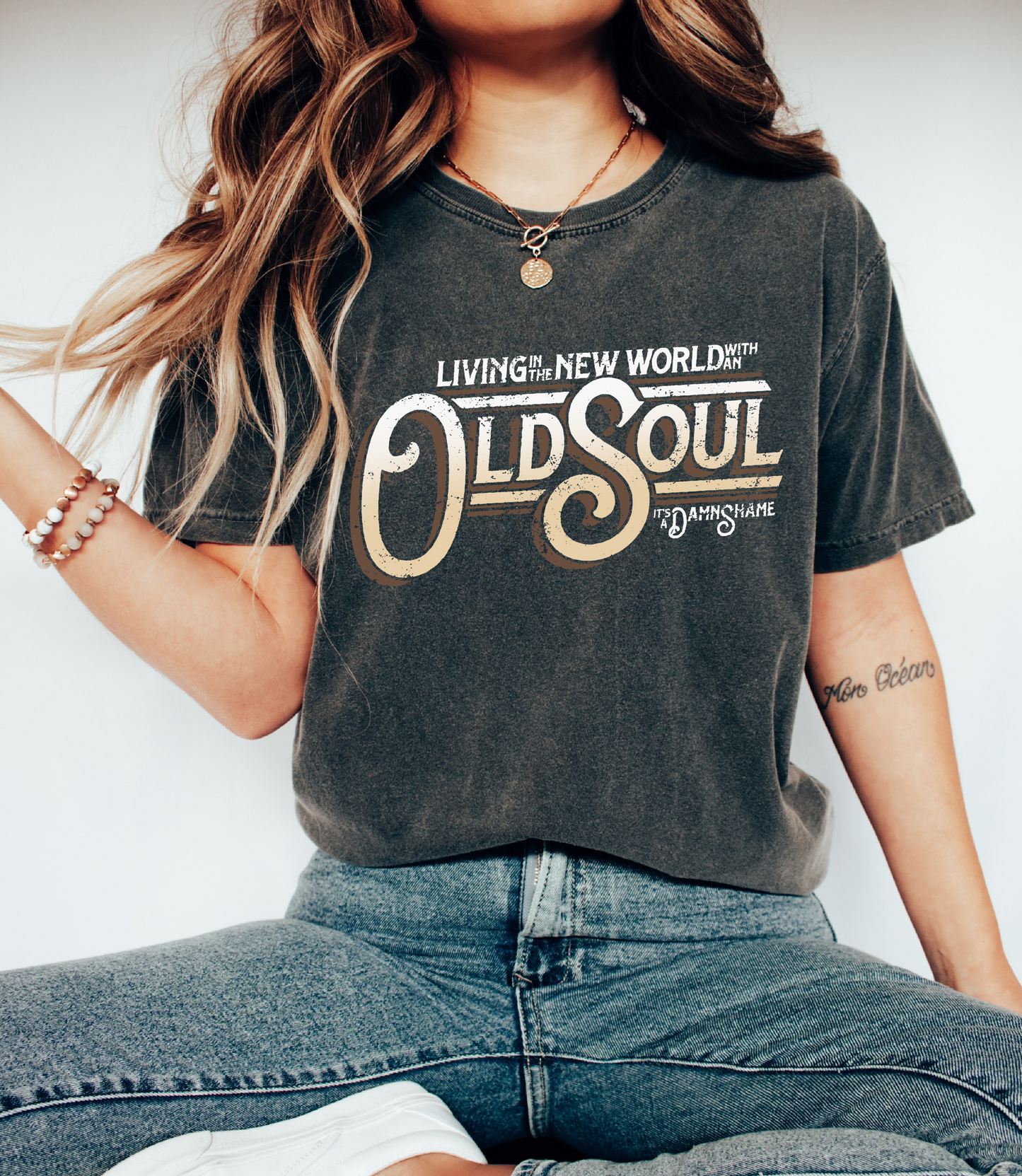 Living In the New World With An Old Soul Tee/ CC or Bella / Country Western Tee/ Oliver Anthony