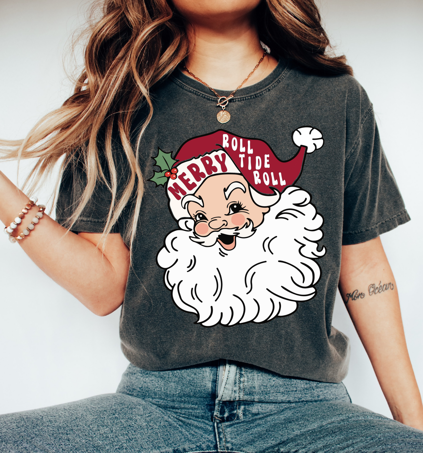 SPIRIT DROP -Roll Tide - Alabama Shirt - Comfort Colors -Youth and Adult Size Tee/ Santa Shirt/ Alabama Christmas Santa Roll Tide Shirt