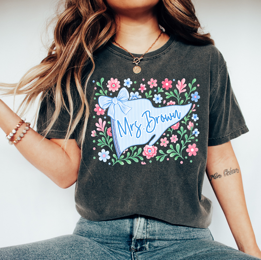 Custom Mrs/Miss/Ms -Personalized Teacher Shirt/ MULTIPLE COLOR OPTIONS/ Custom Comfort Colors or Bella Canvas - Mrs. Teacher Name Tee/ Teacher Gifts/ Teacher Team Shirts