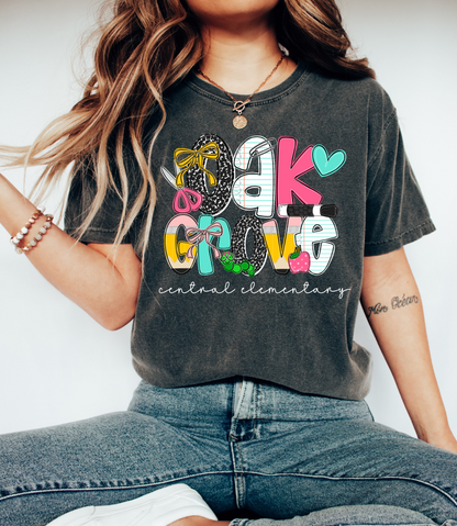 Comfort Colors Oak Grove Central Elementary (OR ANY OTHER SCHOOL) Specific School Tee  - YOUTH and ADULT SIZING