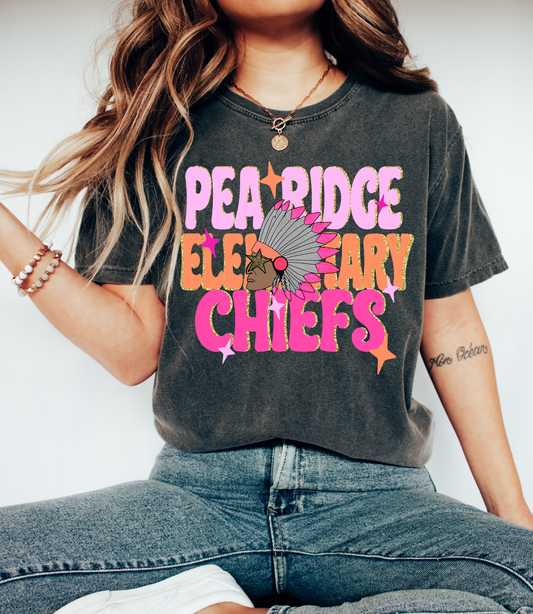 Comfort Colors Pea Ridge Chiefs Mascots Shirt/ Youth and Adult Sizes