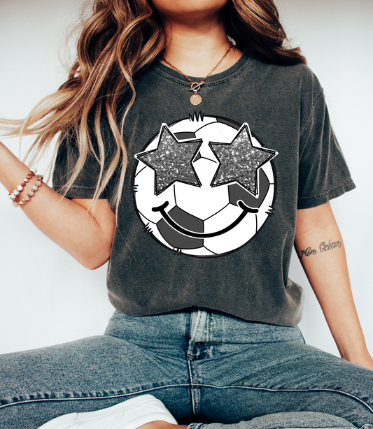 Soccer Smiley Stars T-Shirt / Soccer Shirt / Bella Canvas or Comfort ColorsTee