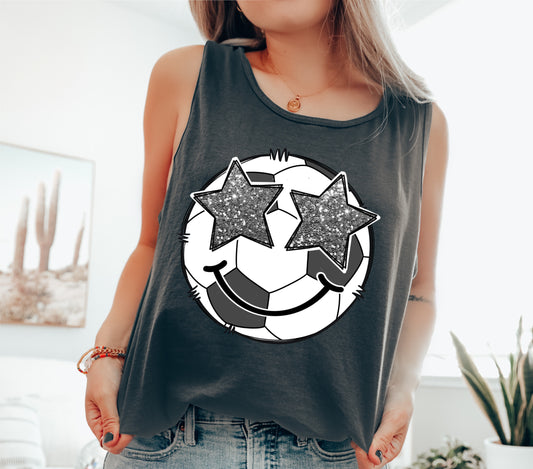 Soccer Smiley Stars Tank/ Soccer Mom Tank Top / Comfort Colors Tank/ Summer Tank Top