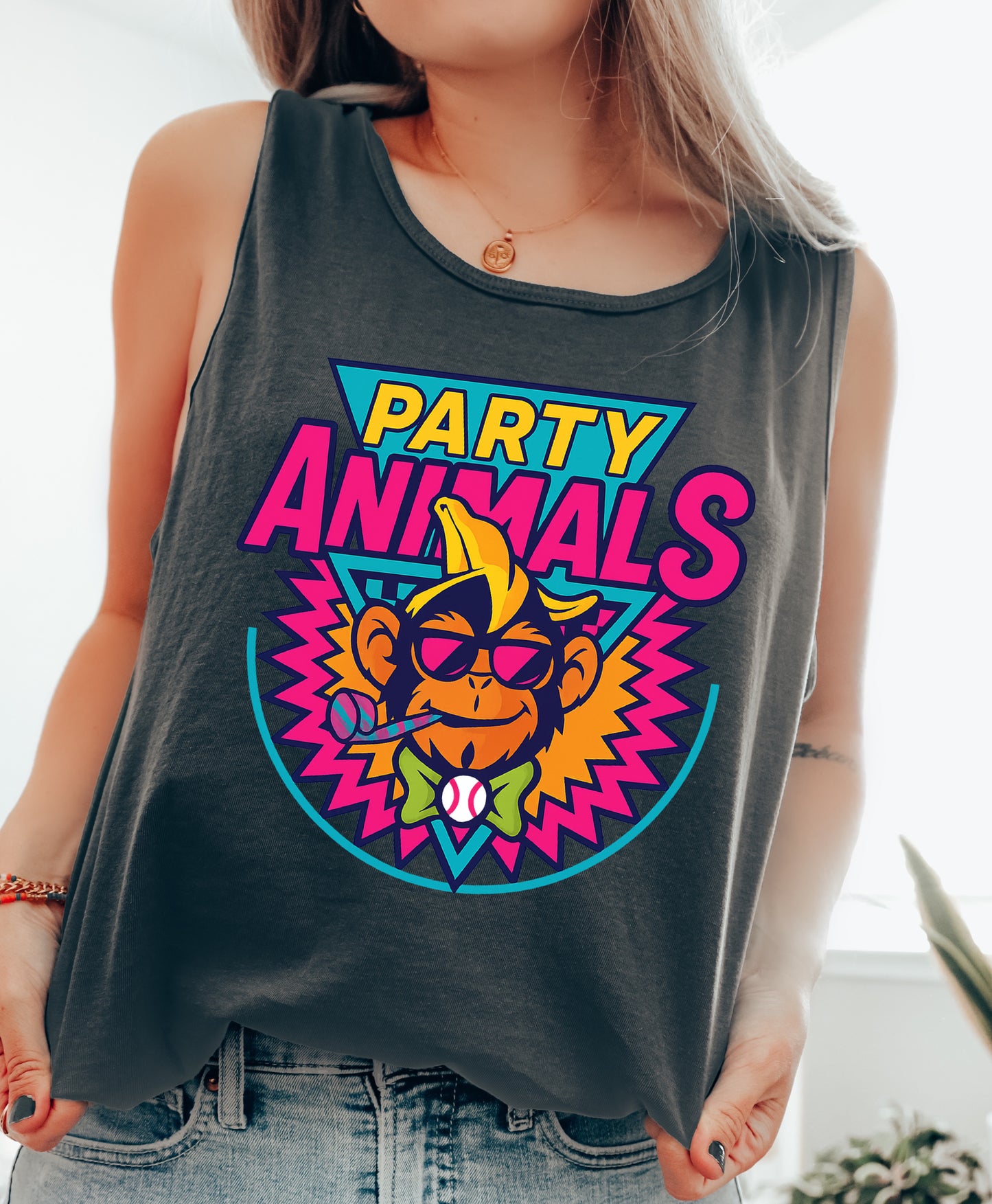 Comfort Colors Tank/ Party Animals Shirt/  Adult Sizes / Bright Colors