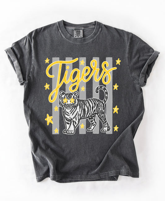 Comfort Colors Hernando Tigers Stripe Tee/ Hernando Tigers Shirt/ Youth and Adult Sizes