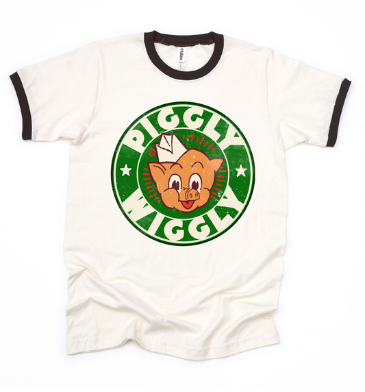 Piggly Wiggly -  Ringer Tee/ Adult Sizes