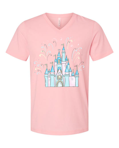 Watercolor Castle Tee - Disney World or Disneyland Group Trip Shirts - Watercolor Disney Tee