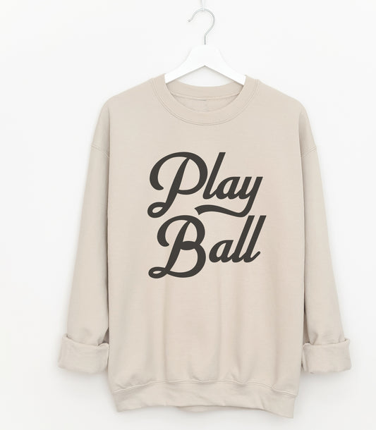 Gildan or Bella Play Ball Unisex Baseball Sweatshirt/ Baseball Mom Sweatshirt/Sand