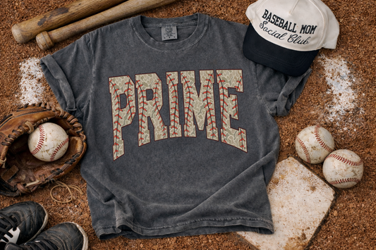 Cropped or Regular Length Comfort Colors Prime Camo Baseball Shirt / Youth and Adult Sizes/Prime Baseball Shirts