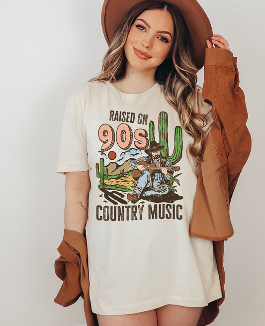 Comfort Colors or Bella Raised On 90's Country Music Tee/ Youth and Adult Sizes