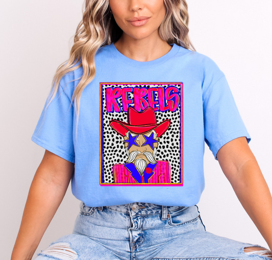 Bella or Comfort Colors Rebels Shirt/ Rebels Mascot /Youth and Adult Sizes