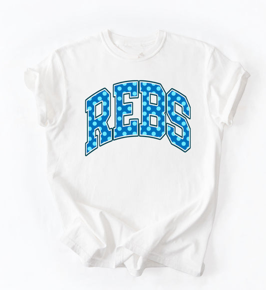 Bella or Comfort Colors Rebs Polkadot Shirt/ Ole Miss Shirt/ Rebels Mascot /Youth and Adult Sizes
