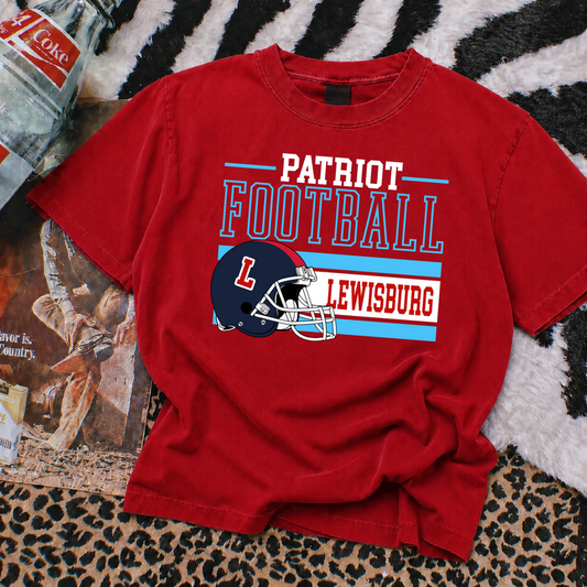Boxy Crop Patriots Football Game Day Tee/ Lewisburg Patriots/ Marshall Patriots/Youth and Adult Sizes - Football Shirt