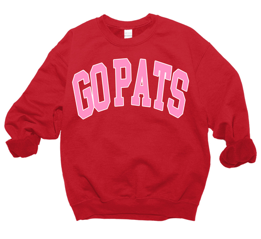 Gildan, Bella Canvas, or Comfort Colors Go Pats Unisex Sweatshirt Youth and Adult Sizes/ Lewisburg Sweatshirt