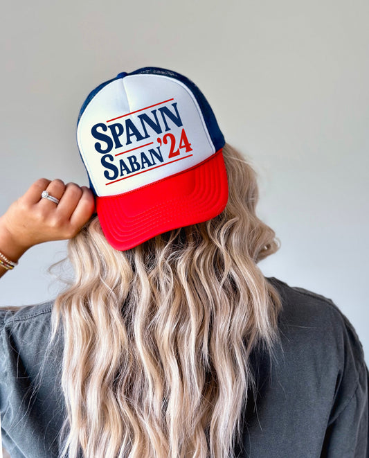 Spann Saban 24 Funny Trucker Hat/Alabama Hats/ Trucker Hats