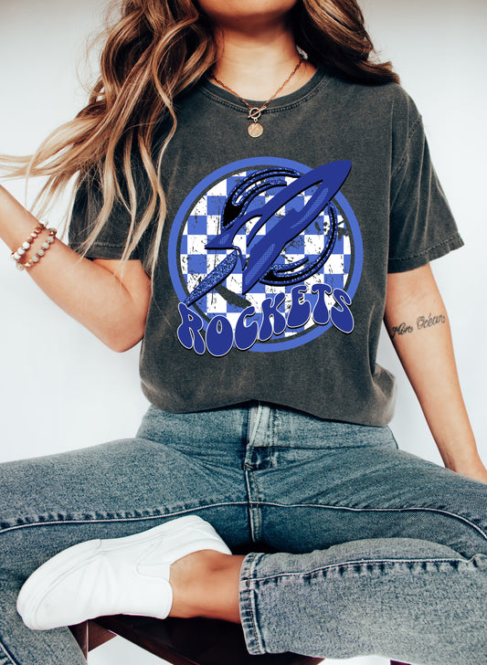 Comfort Colors Blue Rockets Mascot Shirt/ Youth and Adult Sizes
