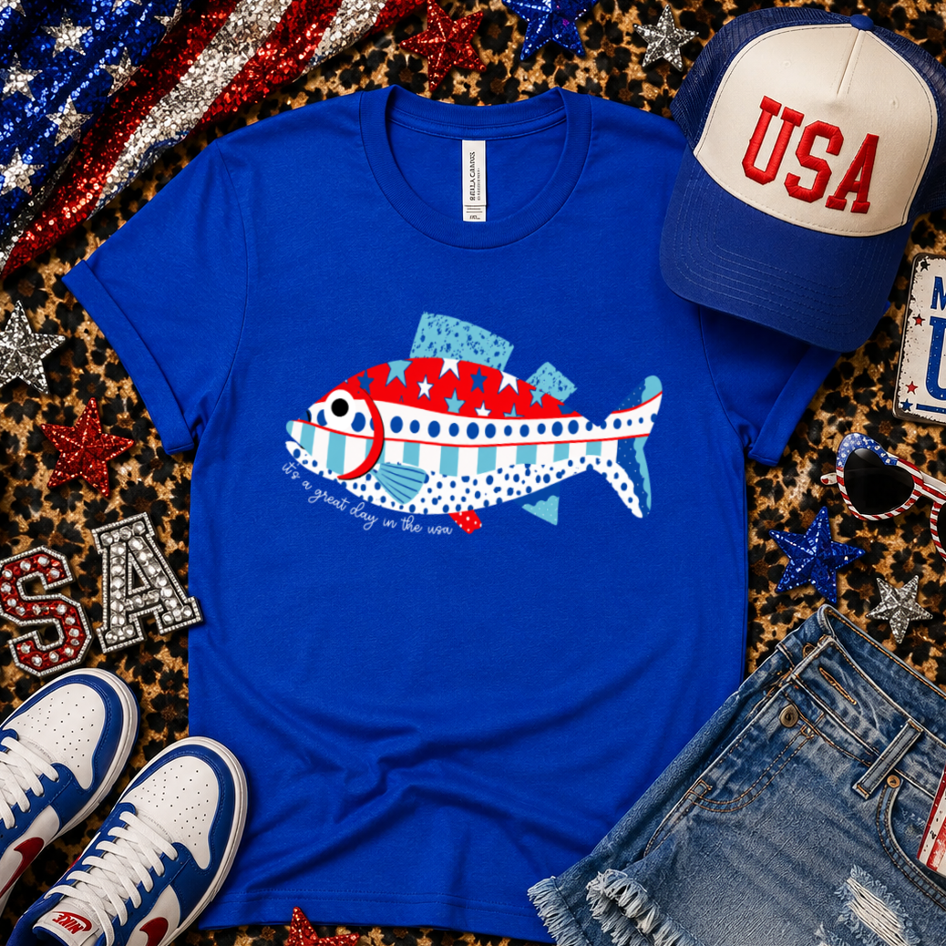 TEE TUESDAY DEAL - ROYAL BLUE BELLA - ONLY $16 WITH CODE SAVE20- Great Day USA Fish