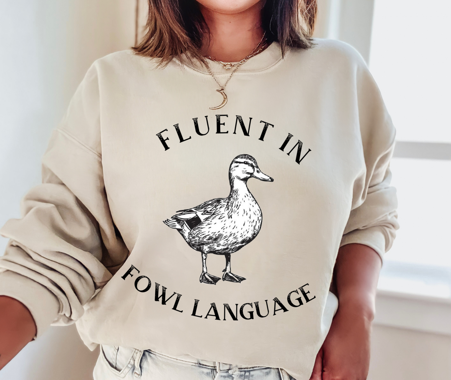 Gildan or Bella Canvas Funny Fluent In Fowl Language Sweatshirt/ Funny Sweatshirt