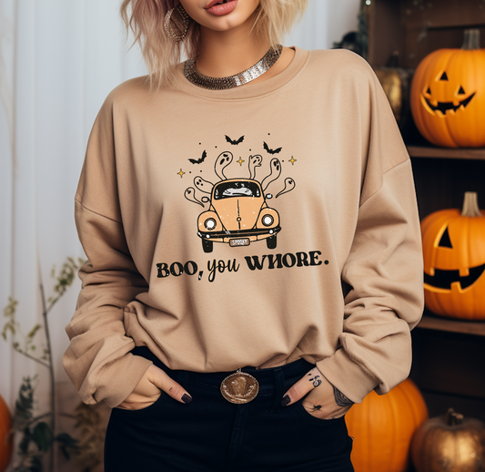 Bella Canvas or Gildan Boo You Whore Sweatshirt/Unisex Size/ Halloween / Fall Sweatshirt
