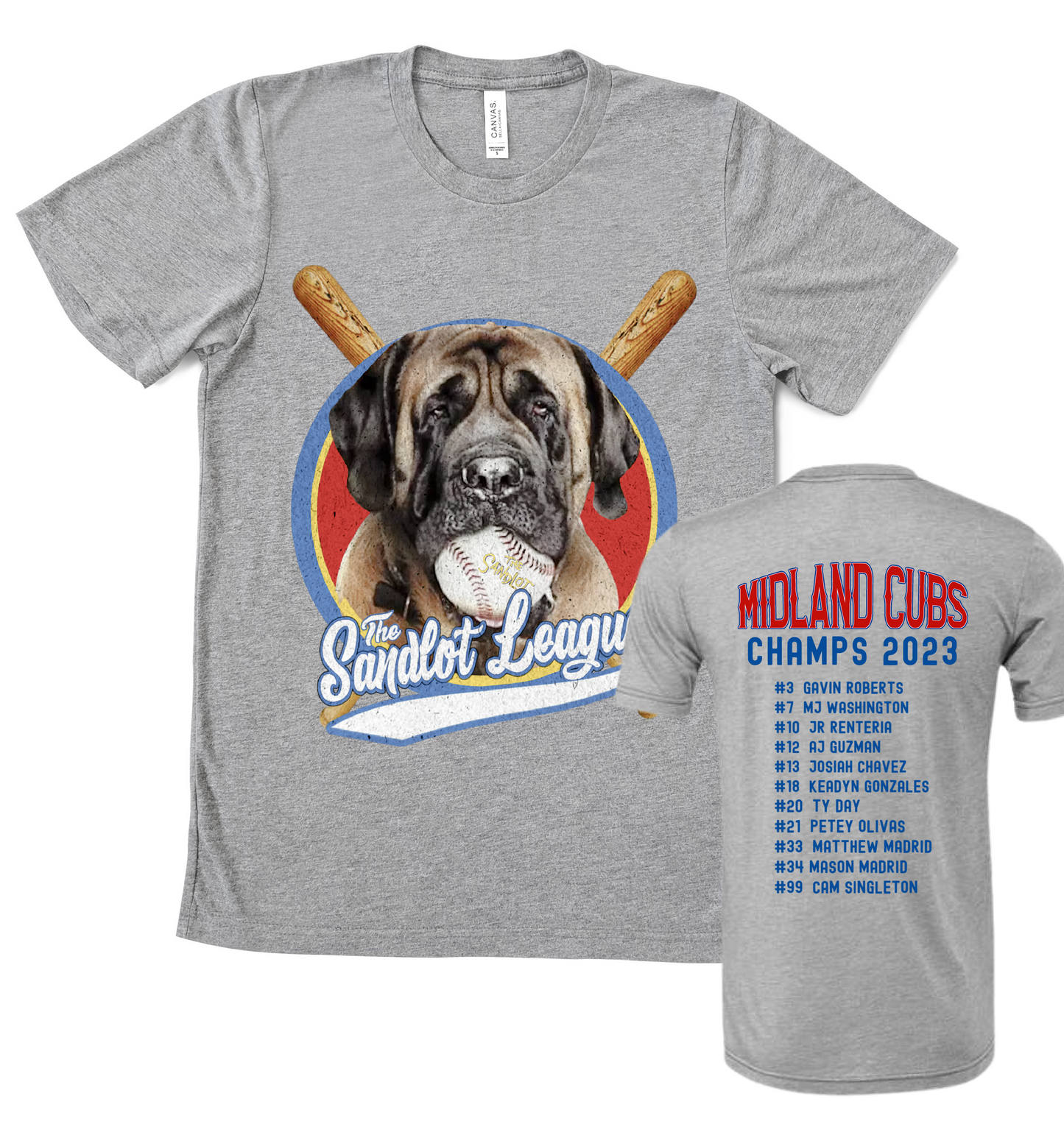 The Sandlot League Championship Shirt/ Front and Back Printing