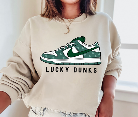 Gildan or Bella Soft Style Lucky Dunks Sweatshirt/ Adult Sizes/ St Patricks Day Sweatshirt