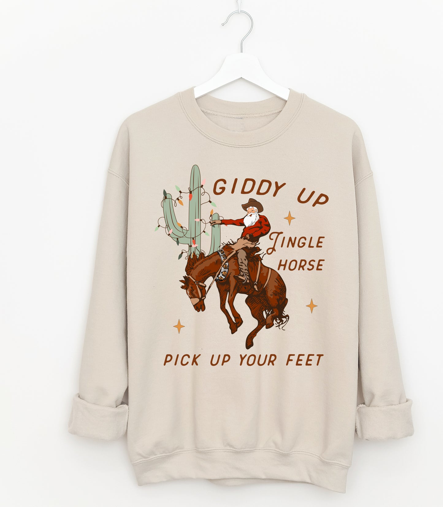 Giddy Up Jingle Horse Sweatshirt/ Western Santa Sweatshirt