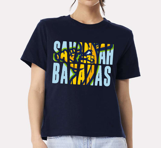 Boxy  CROP Banana Baseball Shirt/  Adult Sizes