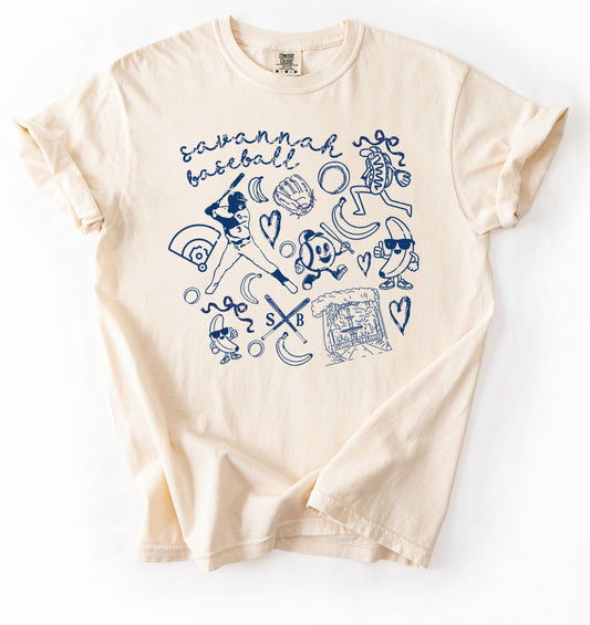 Bella or Comfort Colors Banana Baseball Shirt/ Toddler, Youth, and Adult Sizes - Savannah Baseball Shirt