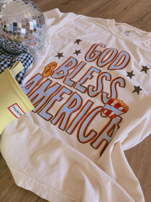 250 Years Drop - Comfort Colors God Bless America Shirt/ Youth and Adult Sizes