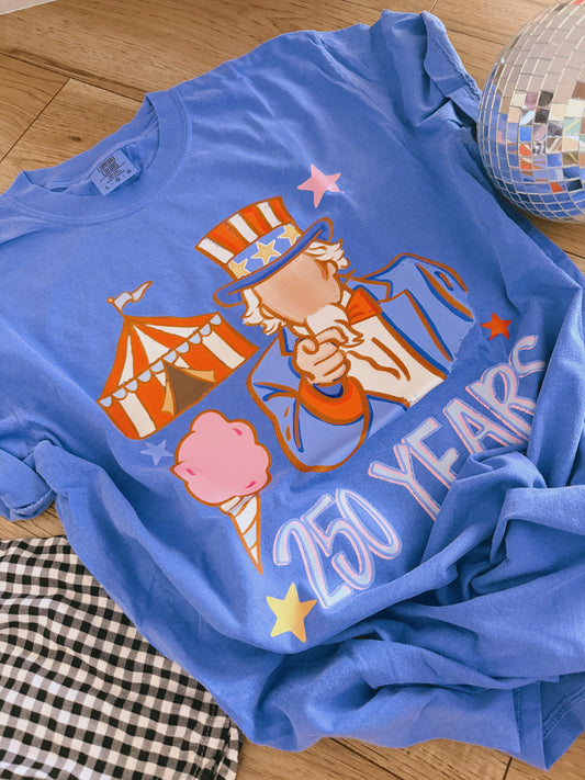 250 Years Drop - Comfort Colors Uncle Same Shirt/ Youth and Adult Sizes