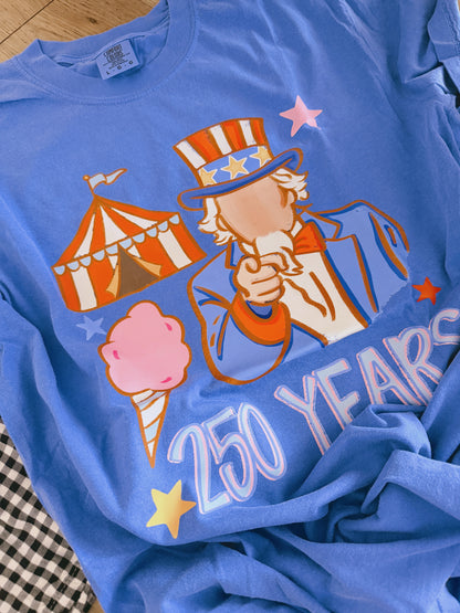 250 Years Drop - Comfort Colors Uncle Same Shirt/ Youth and Adult Sizes