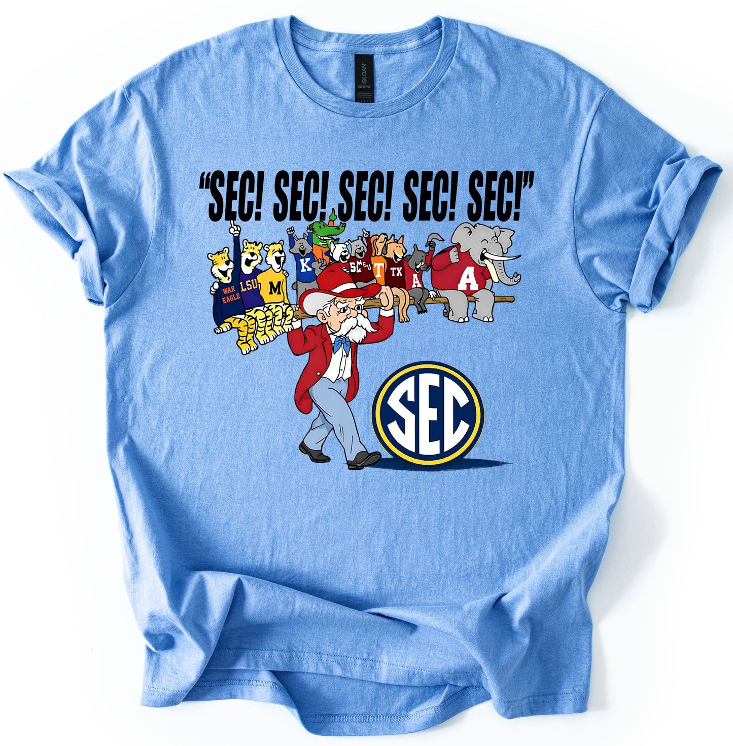 Comfort Colors SEC Shirt - Rebs - Gildan Softstyle / Youth and Adult Sizes